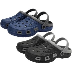 2 Pairs Platform Clogs for Women and Men Comfort Beach Slippers