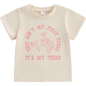 Toddler Baby Girl Boy 3rd Birthday Outfit This Ain't My First Rodeo Its My Third Short Sleeve T-Shirt Summer Clothes