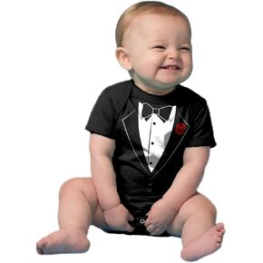Ann Arbor T-shirt Co. Unisex Baby Tuxedo Funny Infant Humor One Piece