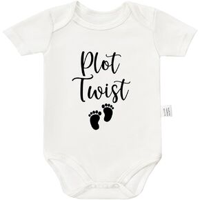 Plot Twist Infant Bodysuits, Baby Announcement Grandparents, Newborn Fashion Short Sleeves Clothes for 0-24 Month