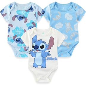 Disney Baby Toy Story Mickey Mouse Cars Winnie the Pooh Boys 3 Pack Bodysuit Creeper for Newborn and Infant