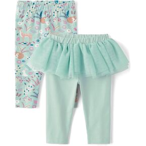The Children's Place,Baby Girls,and Newborn Knit Pull On Pants,Wintermint Tutu/Critter 2-Pack,18 Months,24 Months
