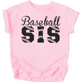 Toddler Baseball Shirt Baby Girl Baseball Sis Tshirt Little Sister Biggest Fan Baseball Tee Game Day Short Sleeve Top