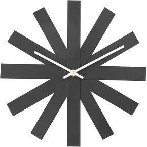 Wall Clock, Mid Century Modern Wall Clocks Battery Operated, Unique 3D Frameless Starburst Black Metal Wall Clock Silent Non Ticking for Kitchen, Bedroom, Office, Outdoor, Living Room Decor-18 in