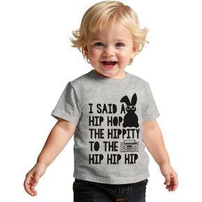 KEKEMI Toddler Boys Easter Shirt I Said A Hip Hop Bunny T Shirt Happy Easter Outfit Rabbit Tees Short Sleeve Tops Clothes