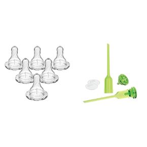 Dr. Brown's Level 1 Slow Flow Silicone Nipple 6 Count & Options+ Replacement Vent Kit Narrow 2 Count