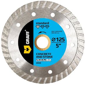 6 Inch Diamond Cutting Wheel for Angle Grinder Arbor 7/8"-5/8" – Turbo Diamond Blade for Stone, Marble, Granite, Brick, Masonry, Concrete – Diamond Saw Blades GRAFF
