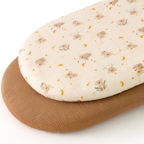 Muslin Bassinet Sheets 100% Cotton Neutral Baby Bassinet Cover for Boys Girls Unniversal Fitted for Rectangle Oval Hourglass Mattress/Pad 2 Pack Green