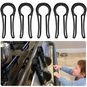 Gas Stove Safety Knob Lock, Baby Proof Stove Oven Locks, Kids Proof Stove Guard, Clear (Pack of 5)