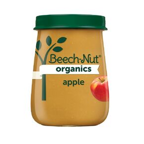 Beech-Nut Organic Baby Food Jars, Organic Banana Puree, Stage 2 Baby Food for Babies 6 Months and Up, Non-GMO, 4oz Glass Jars, 10ct