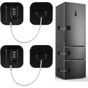 2 Set Refrigerator Lock for Kids Heavy Duty Fridge Locks Baby Proofing Combinatin Latch with Code for Cabinets Drawers Windows Safety Pantry Lock Easy Install No Keys Needed (2 Pack)