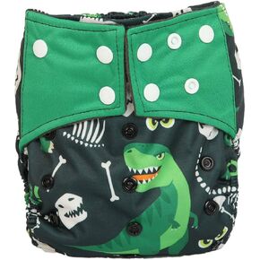 AIll in One Night AIO Cloth Diaper Nappy Sewn in Insert Reusable Washable (Multicolors Scales) Medium