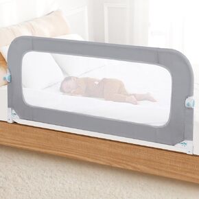 47 Inch Bed Rail for Toddlers - Adjustable & Folding Guard Rails for Twin Bed & Full Bed - Bed Safety Rails for Children