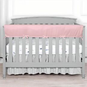 1 Pcs 51" Bed Rail Guard Cover for Teething, Protect Baby Teeth and Save Rails, Rail Edge Protector Strip, Soft Anti-Collision Corner Cover in Cotton Fabrics, Cover 52" x 28" Most Full-Size Bed, Pink