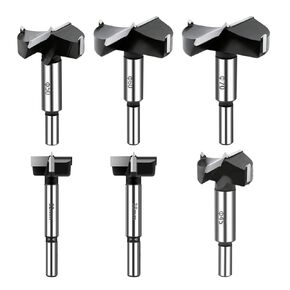 6pcs بتات الحفر الكبيرة الحجم الحجم ، 1-3/8inch إلى 2-3/4inch كربيد تميل بتات فورستنر للخشب الصلب ، حفرة الحفر الخشبية مجموعة أدوات قطع مفصلات الخشب لأخشاب الخشب الخشبي الخشبي الخشبي