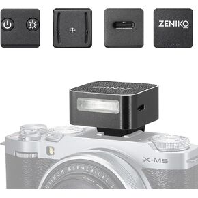 ZF08 Mini Aluminum Flash Speedlite, CCT 6500K±200K Camera Flash Light for Canon, Nikon,Sony, Fuji, Leica and Other SLR Cameras with Single Contact Hot Shoe (Black)