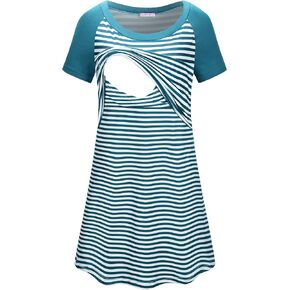 Joymom Maternity Raglan Delivery Dress for Hospital Breastfeeding Sleepwear