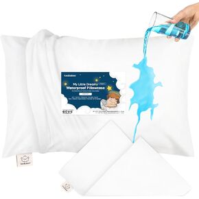 KeaBabies 13 x18 Toddler Pillowcase, Waterproof - Soft Waterproof Toddler Pillow Protector Cover for Kids, Boys, Girls, Durable Machine Washable, Small Travel Pillow Sold Separately (Soft White)