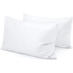 Travel Pillow Case 12x16 Size Set of 2 Envelope Closure Toddler Pillowcase 600 Thread Count 100% Soft Egyptian Cotton Travel Pillow Covers 12 x 16, White