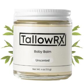 Tallow Baby Balm for Delicate Skin – All-Natural Moisturizing & Soothing Cream – Grass Fed Beef Tallow, Organic Jojoba & Vitamin E