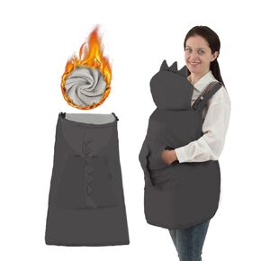 Baby Carrier Winter Cover with Big Pockets, Baby Carrier Cover with Hood, Waterproof & Windproof, Universal for Baby Carriers and Baby Waist Stool, Suit for All Seasons, Black Dinosaur