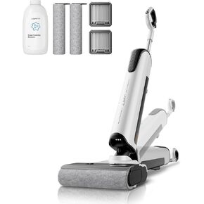 uwant Wet Dry Vacuum Cleaner, 18000kpa Powerful Suction,Self Cleaning,180°Lay-Flat Smart Cordless Vacuum Mop, 40 Minutes Long Runtime,Dual-Sided Edge Cleaning, for Hard Floors, Milky