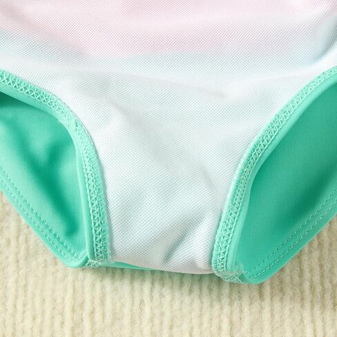 Toddler Baby Girl Swimsuit One-Piece Swimwear Color Block Bathing Suit Summer Bikini Set in Saudi Arabia