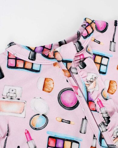 Baby Girl 2-Way Zip, Sustainable Romper Pajamas, Long Sleeve, Washable, Jumper Design in Saudi Arabia