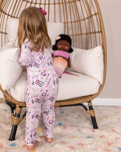 Baby Girl 2-Way Zip, Sustainable Romper Pajamas, Long Sleeve, Washable, Jumper Design in Saudi Arabia