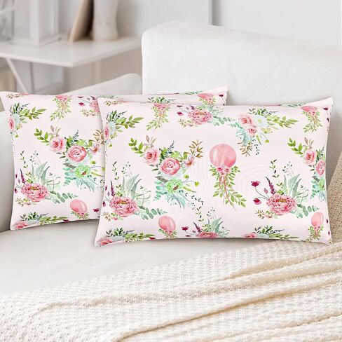 Manfaisky 2 Pack Toddler Pillowcase ، 13x18 Stidler Pillow Cases with Envelope Closure و Soft and Mowner Cover Cover Cover Boys Girls و Pink Floral in Kuwait