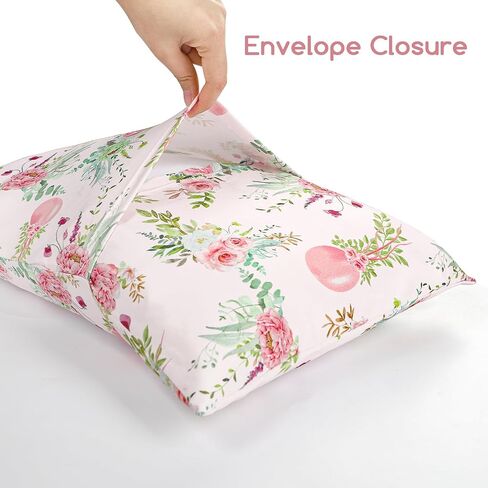 Manfaisky 2 Pack Toddler Pillowcase ، 13x18 Stidler Pillow Cases with Envelope Closure و Soft and Mowner Cover Cover Cover Boys Girls و Pink Floral in Kuwait