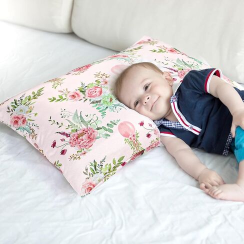 Manfaisky 2 Pack Toddler Pillowcase ، 13x18 Stidler Pillow Cases with Envelope Closure و Soft and Mowner Cover Cover Cover Boys Girls و Pink Floral in Kuwait