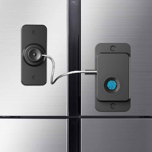 Fingerprint Fridge Lock, Refrigerator Lock with Fingerprint, for Fridge, Cabinet Locks, Drawers, Dishwasher, Toilet and Cabinet Locks Baby Proofing, 3M Adhesive No Drilling (Black) in Saudi Arabia