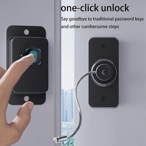 Fingerprint Fridge Lock, Refrigerator Lock with Fingerprint, for Fridge, Cabinet Locks, Drawers, Dishwasher, Toilet and Cabinet Locks Baby Proofing, 3M Adhesive No Drilling (Black) in Saudi Arabia