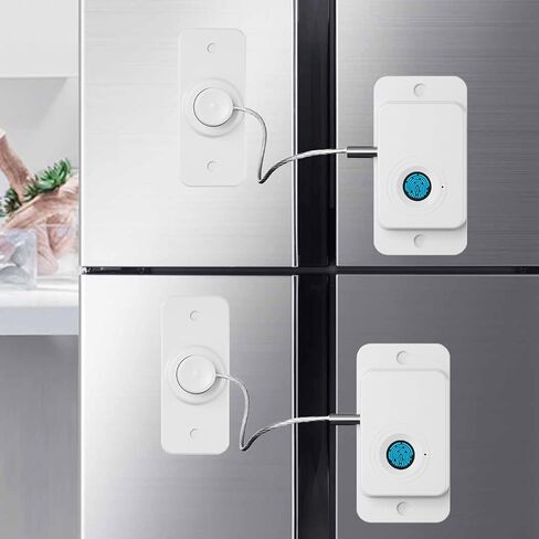 Fingerprint Fridge Lock, Refrigerator Lock with Fingerprint, for Fridge, Cabinet Locks, Drawers, Dishwasher, Toilet and Cabinet Locks Baby Proofing, 3M Adhesive No Drilling (Black) in Saudi Arabia