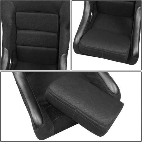 NRG Innovations FRP-302BK-V Bucket Racing Seat Double Layer FRP Black Vinyl Wrapped Mixed-density Foam 5 Point Harness Compatibility in Saudi Arabia