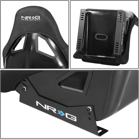 NRG Innovations FRP-302BK-V Bucket Racing Seat Double Layer FRP Black Vinyl Wrapped Mixed-density Foam 5 Point Harness Compatibility in Saudi Arabia