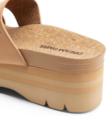 DREAM PAIRS Women's Platform Slides Sandals Comfortable Arch Support Footbed Two Strap Slip-on Fashion Beach Wedge Sandals in Saudi Arabia