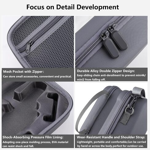 Travel Case for DJI OM 7P/OM7/OM8 - Portable Storage Bag Hardshell Carrying Case Fits DJI Osmo Mobile 7/7P /OM8 Smartphone Gimbal Stabilizer and Accessories(Grey) in Saudi Arabia