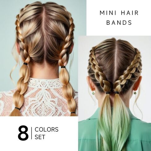 1000 pcs Elastic Hair Rubber Bands Mini. Disposable rubber Mini Rubber, Soft Small Hair Ties for Girls, Elastic Ponytail Accessories,Baby Hair Styling (Muticolor) in Saudi Arabia