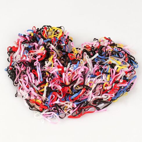 1000 pcs Elastic Hair Rubber Bands Mini. Disposable rubber Mini Rubber, Soft Small Hair Ties for Girls, Elastic Ponytail Accessories,Baby Hair Styling (Muticolor) in Saudi Arabia