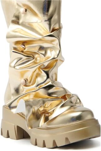 Downogni Womens Mid Mid العجل السحب على حذاء مسطح مسطح تم تفكيك الأزرار المفصلية in Kuwait
