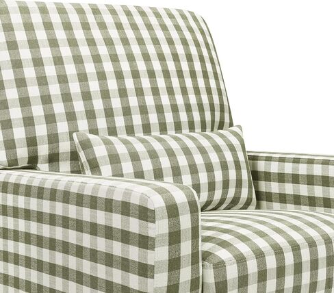 تحمل الاسم نفسه Crawford Pillowback Comfort Swivel Glider في Green Gingham ، طارد المياه ومقاومة للبقع ، Greenguard Gold & Certipur-US معتمد in Kuwait