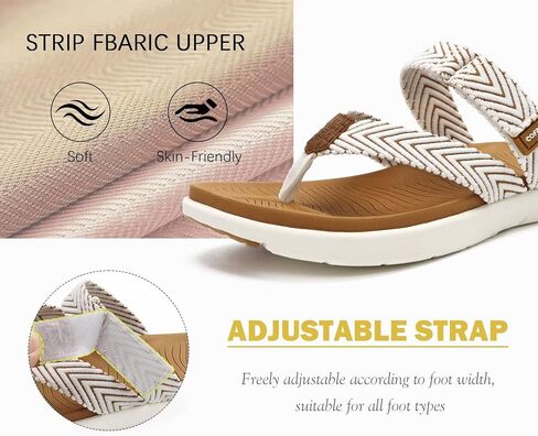 COFACE Womens Trendy Orthotic Flip Flops Lightweight Yoga Mat Thick Cushion Walking Thong Sandals Adjustable Slip On Slippers With Comfortable Plantar Fasciitis Arch Support in Kuwait