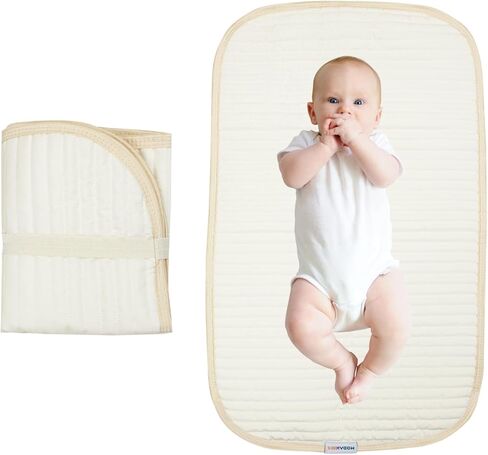 Portable Diaper Changing Pad-Quilted Thicker Waterproof Changing Pad-Change Pad Liner Bed Pad Play Mat-Travel Diaper Changing Pad (Flat) in Kuwait
