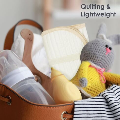 Portable Diaper Changing Pad-Quilted Thicker Waterproof Changing Pad-Change Pad Liner Bed Pad Play Mat-Travel Diaper Changing Pad (Flat) in Kuwait