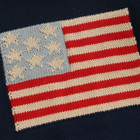 Toddler Baby Girl Boy Knit Sweater American Flag Embroidery USA Sweaters Pullover 4th of July Outfit in Kuwait