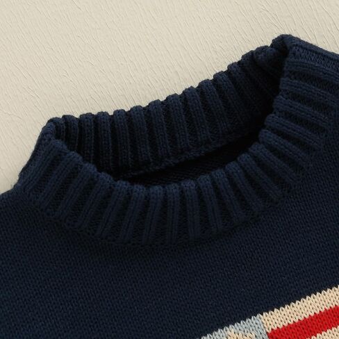 Toddler Baby Girl Boy Knit Sweater American Flag Embroidery USA Sweaters Pullover 4th of July Outfit in Kuwait