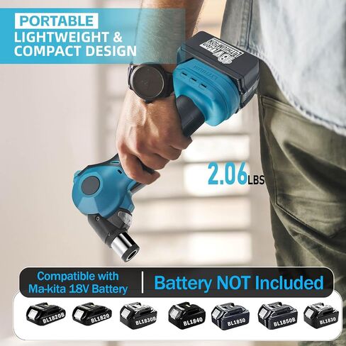 Cordless Palm Nailer Compatible with Makita 18V Battery,14000 RPM Brushless Motor, 0°-90° Adjustable Head with Magnetic Tip,Auto Hammer for Framing, Joist Hangers, Roofing & Tight Spaces (NO Battery) in Saudi Arabia