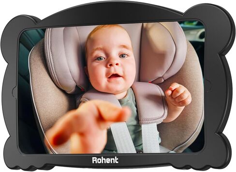 Baby Car Mirror 2-Pack for 2 Kids: Adjustable Car Seat Mirror for Baby Rear Facing Seat Easy Install on Headrest for Family with 2 Cars - Stable Clear Back Seat Mirror to See 2 Babies in 2 Seats in Kuwait